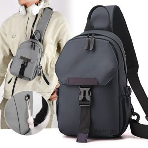 THOMA Multipurpose Men Chest Bag Large Capacity Wide Strap Shoulder Bag Men Fashion Zipper Nylon Messenger Bag