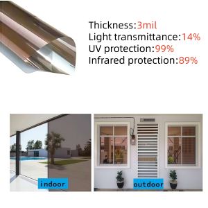 Window Sticker Film Mirror Film Daytime Privacy Static Decorative Heat Control Anti Window Tint