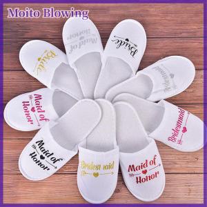 Moito 1Pair Bride Wedding Decoration Bridesmaid Party Slippers Ladies Party Supplies