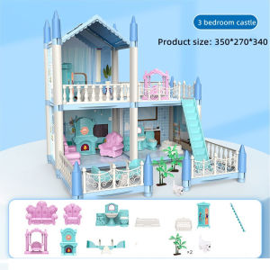 Children Pretend Play Set Big DIY Doll House Princess Villa Dream Castle Birthday Gift Toys for Kids Girl mainan untuk kanak-kanak perempuan  Birthday Gift Toys for Kids Girl role play 公主别墅