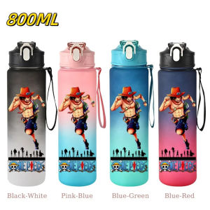 800ML Luffy Nico Robin Straw Water Cup BPA Free Sports Water Bottle With Portable Rope Travel Tea Cup Cartoon Jugs