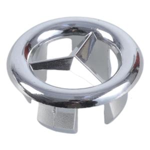 4Pieces Plastic Sink Overflows Covers Double Layer Chromes Finish for Ceramics Basins Hole Replacement