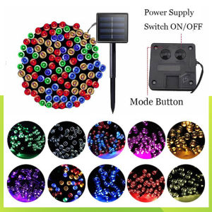 10 Meter - 100L LED Solar Powered Waterproof Multicolor Line Wire Christmas Lights