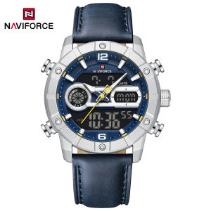 NAVIFORCE Original Watch for Men Casual Sports 30m Waterproof Dual Display Digital Watches Multifunctional Date Alarm with Luminous Dial Fashion Watch NF9263