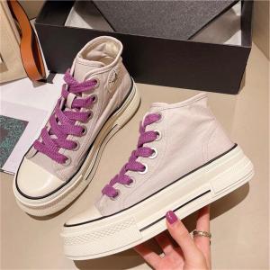 TERLARIS Sepatu Kanvas Bertali Wanita Import Korea Sepatu Boots Fashion Hak Tinggi TERMURAH Bisa COD Gratis Ongkir Jinkyoung Boots  MS111
