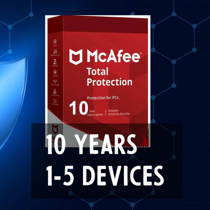 MCAFEE TOTAL PROTECTION 2024/2025 ORIGINAL ANTIVIRUS 10 YEARS Lazada