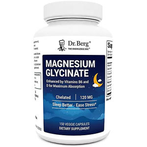Dr.Berg 150 Veg Capsules Magnesium Glycinate Supplement Chelated Mg Plus Vitamin B6 & D Natural Nutrient Formula Help Supply Body Minerals & Vitamins For Daily General Body Wellness