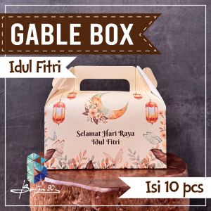 ( isi 10 pcs ) Gable Box / Kotak Kue / Box Makanan / Dus Hampers idul fitri box hampers lebaran if