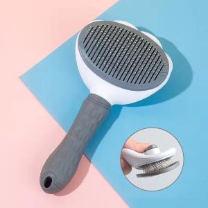 Pet Dog Cat Comb Brush W/ Fur Remover Dog Cat Comb Grooming Cleaning Comb Hair Fur Shedding Tool