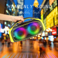 Heavy bass Bluetooth speaker with high-end RGB light effect, TWS series connection, portable for outdoor parties and gatherings, subwoofer speaker.. 