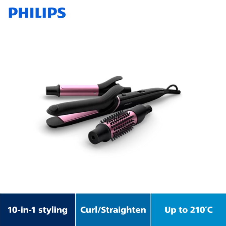 Philips StyleCare Hair Straightener and Curler Multi-Styler with Style  Guide (15 Accessories) BHH822/03 Lazada