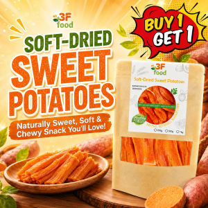 FLASH SALE - 1KG 3F Food SOFT-DRIED SWEET POTATOES - Convenient Vacuum Dried Sweet Potatoes No Sugar