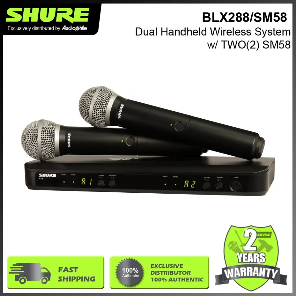 SHURE BLX288 SM58 Wireless Dual Vocal System with two SM58 Lazada PH