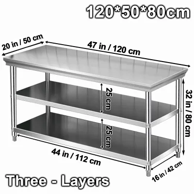 2/3 Layer Stainless Kitchen Table | Commercial Kitchen Prep Table | High Quality Workbench | Thicken