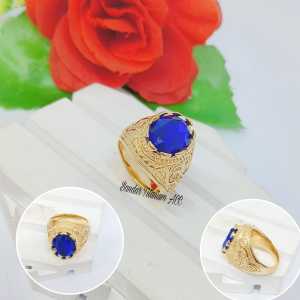 CINCIN PRIA TITANIUM BATU OVAL LIST GERIGI MOTIF WARNA SUPER ELEGAN ANTI LUNTUR DAN ANTI KARAT (COD)