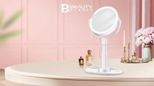 Gương trang điểm có đèn B Beauty Planet gương phóng đại có đèn 30X với 3 chế độ chiếu sáng và độ sáng điều chỉnh gương trang điểm hai mặt có thể điều chỉnh chiều cao cho phòng tắm quà tặng cho phụ nữ màu đen