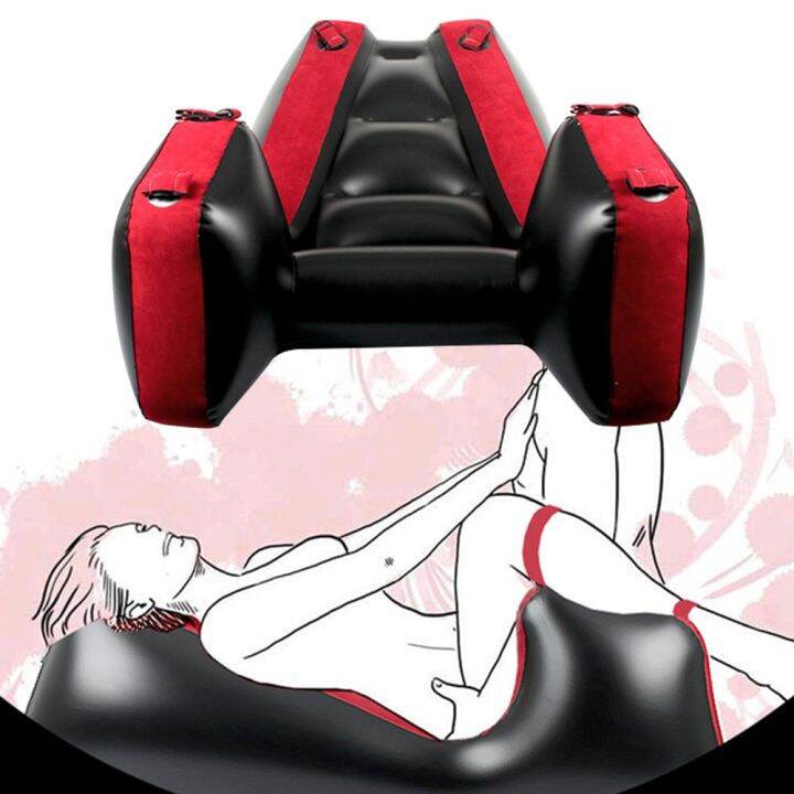 Adult Games Furniture Aid With Straps Tools For Couples Women Flocking Pvc Chair Bed Inflatable 8760