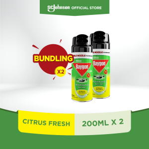 Baygon Aerosol Citrus Fresh 200ml X2