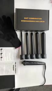 In stock Dodo 5 in 1 Hair Style Tools Set Curling Lron Curling Wand with Free Heat Resistant Gloves