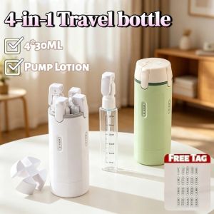 Travel Bottle Set Refillable Containers Leak Proof Push Dispenser Portable Toiletry Organizer Outdoor