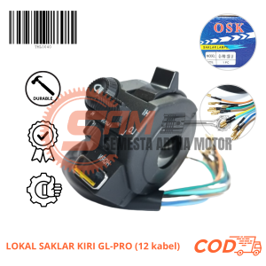 Switch Saklar Kiri GL Pro 12 Kabel Lokal Tombol Klakson Sen Lampu Dim Motor