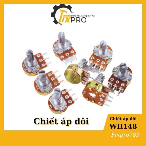 [Túi 5 con] Chiết áp đôi WH148 1K 2K 5K 10K 20K 50K 100K 500K 15mm chất ...