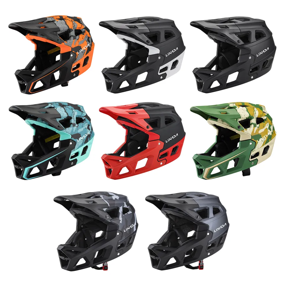 【NEWEST】Lixada Full Face Mountain Bike Helmet Adult Racing Downhill MTB  Helmet for Men/Women Adult Mountain Bike Helmet with Visor Over 31 Vents  Head