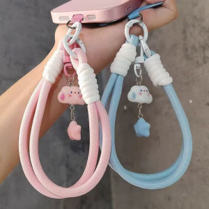 Cloud & Stars Mobile Phone Lanyard INS Cute Phone Hanging Rope Simple Weaving Pendant Wristband for Camera Phone Case