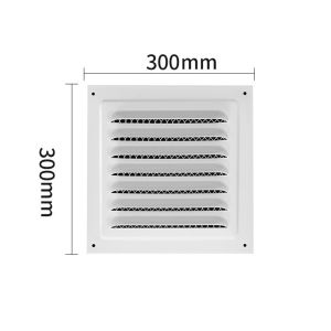 CANICECA Square Metal Vent Cover Stainless Steel White Black Louver Air Vents Grille Built-in Insect Screen Grille Cover Bathroom Home Office