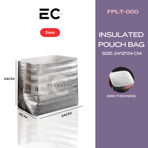EC Insulated Aluminum Foil Thermal Pouch Frozen Food Wrap Food Preserve Pouch