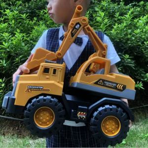 GOFIDIN Nhựa Đồ chơi xe vận tải kỹ thuật Bộ sưu tập quà tặng cho trẻ em 4 Kiểu Dáng Máy máy xúc máy ủi Chống va đập Mô hình đúc loại dành cho bé trai