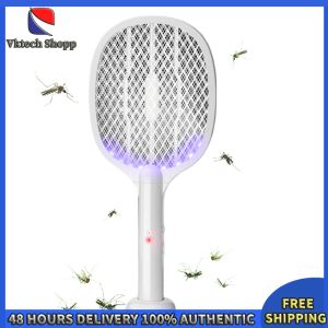 Vktech Wireless Mosquito Killer Racket with Built-in UV Light 2 in 1 Bug Zapper and Fly Trap for Camping and Home