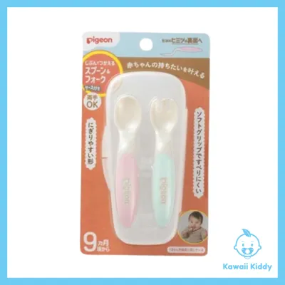 [Kawaii Kiddy] Pigeon 9M+Baby Spoon and Fork with case