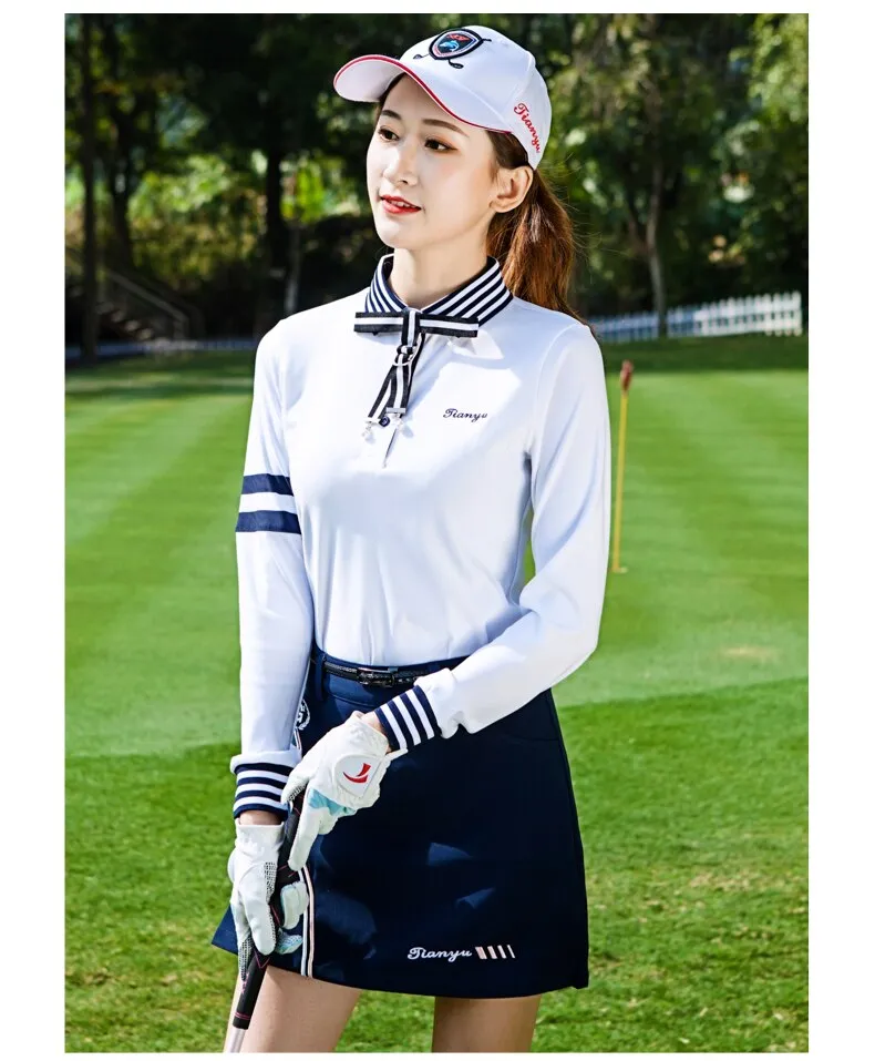 New Fashion Womens Shirts Golf Clothing Ladies Long Sleeve Golf