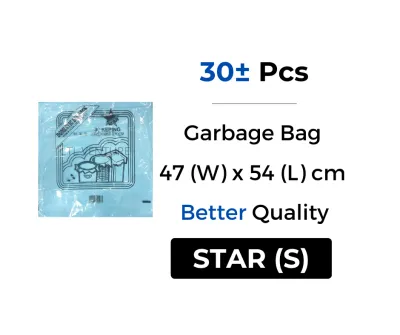 STAR Brand Garbage Bag/Plastic Bag/Plastik Beg Sampah/Size S/M/L - 47x54/56x79/56x84/74x79/74x90cm