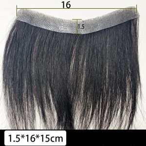 ERYRG Invisible Hairline Frontal Hairpiece for Men Seamless V-Shaped Forehead Biological Scalp Patch Hair Accessories 15cm Natural Human Hair Patch Women/Men