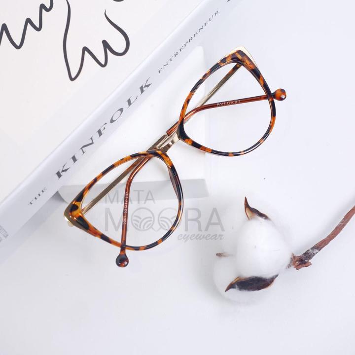 Frame Kacamata Cat Eye Wanita Leopard Tipe SENA Bahan Plastik