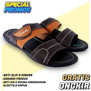 SANDAL JEPIT SELOP KULIT PRIA CANVIL  STYLIST TERBARU & TERMURAH
