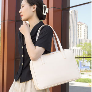 MINGKE Laptop Bag 13 14 15.6 inch Handbag for Women Lightweight Minimalist Business PU Waterproof Shockproof Soft Fashion