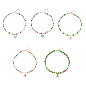 Delicate Beaded Snowflake Necklace Holiday Season Gift For Her And Confidants