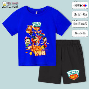 Bộ quần áo trẻ em Cotton KUN NHẢY size từ 10-32kg 4 màu bộ quần áo cho bé mặc mát co dãn tốt