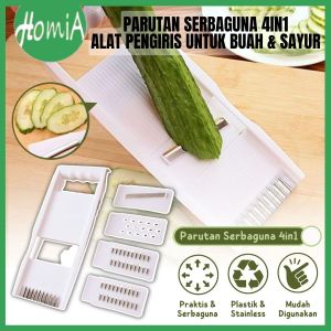 Parutan Serbaguna 4in1 / Fruit and Vegetables Slicer / Alat Pengiris Untuk Wortel Multifungsi -HOMIA