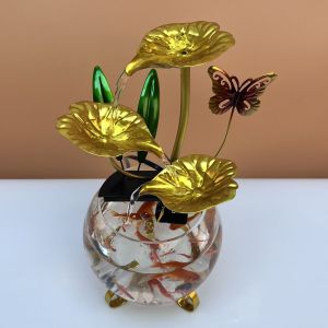 Mini desktop small aquarium fish tank desktop fountain relaxing decoration good product for gifts USB interface