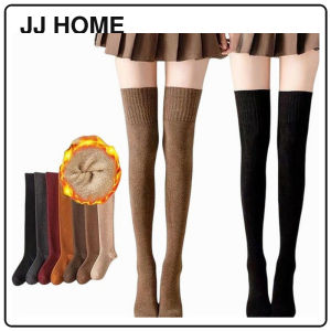 【JJ HOME】Autumn And Winter Thickened Over-the-knee Socks/Fleece-lined Warm Socks For Women/Non-Slip Stockings