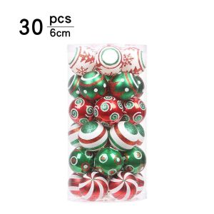 Christmas Ball Ornament 6cm Gold and White Hand Painted Ball Christmas Tree Pendant Party Party Birthday Arrangement Pendant