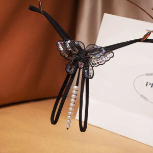 กางเกงในมุกผู้หญิงปักเลื่อมเปิดเกียร์นวดตาข่ายใสกางเกงทองเอวต่ำ