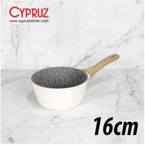 Cypruz White Granite Sauce Pan / Panci Susu Tebal Anti Lengket 16/18CM - SN-0290 16CM