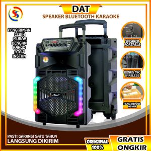 SPEAKER TROLLEY BLUETOOTH KARAOKE DAT DT 1535 ECO+ LED PARTY DAT 15inch DT1535 DT1535ECO+ DT 1535LED ORIGINAL