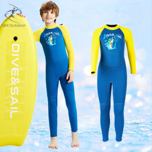 2.5mm diving suit Wetsuit Thermal Swimsuit Neoprene Rash Guard Kids  Swimwear Boys Girls