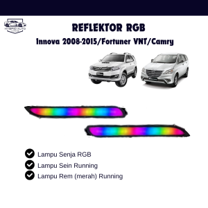 Lampu Reflektor RGB Bumper Innova Lama 2008-2015 Fortuner VNT Mata Kucing LED 1 Set